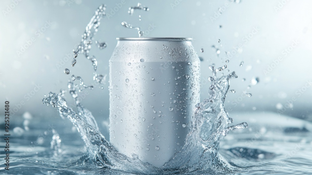 Aluminum Can in Water Splash Aluminum Can in Water Splash