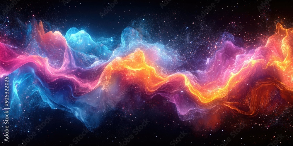 Abstract Cosmic Nebula with Vibrant Colors and Stars Abstract Cosmic Nebula with Vibrant Colors and Stars