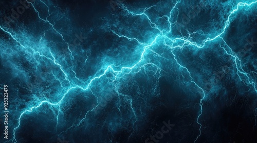 electric texture. blue lightning on dark sky background. Thunderbolt Background	