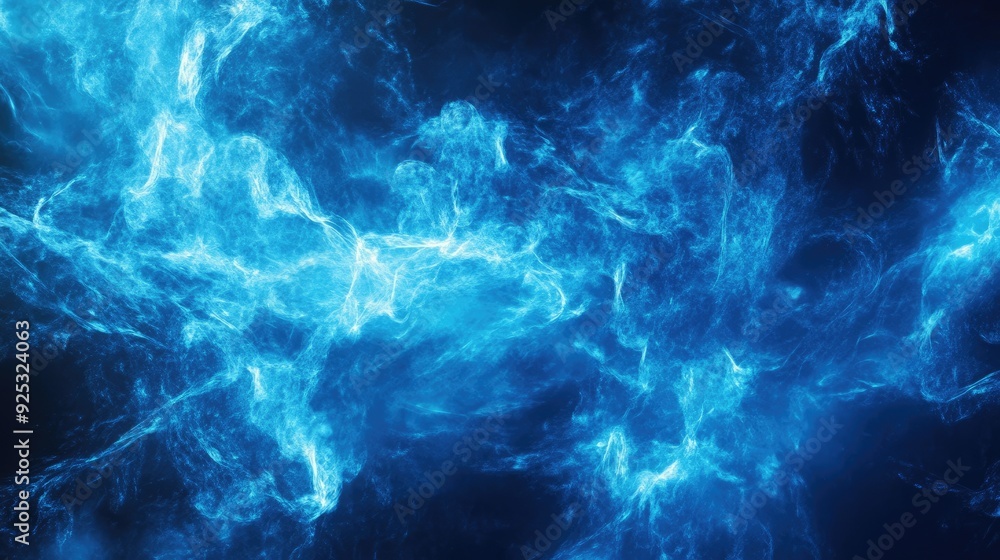 Fototapeta premium electric texture. blue lightning on dark sky background. Thunderbolt Background 