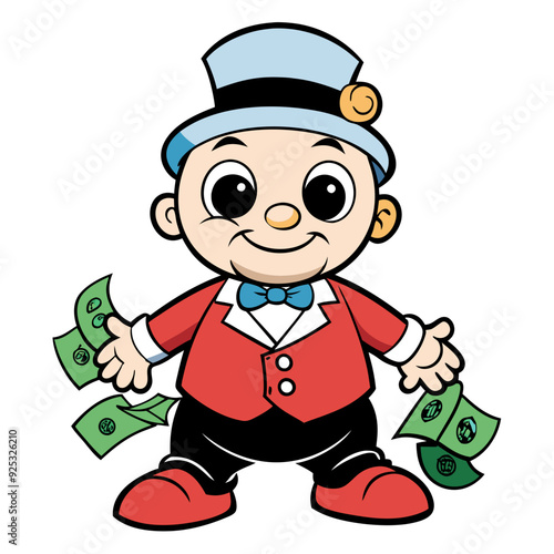 BABYBOY character, estilo Mr monopoly  art vector illustration