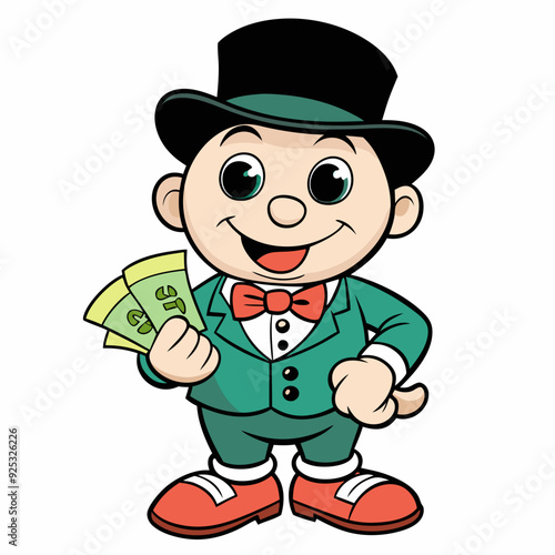 BABYBOY character, estilo Mr monopoly  art vector illustration