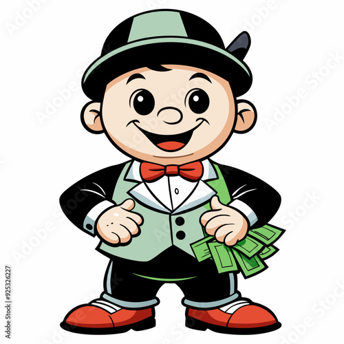 BABYBOY character, estilo Mr monopoly  art vector illustration