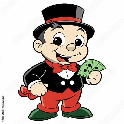 BABYBOY character, estilo Mr monopoly  art vector illustration
