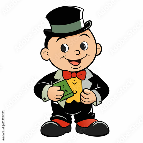 BABYBOY character, estilo Mr monopoly  art vector illustration