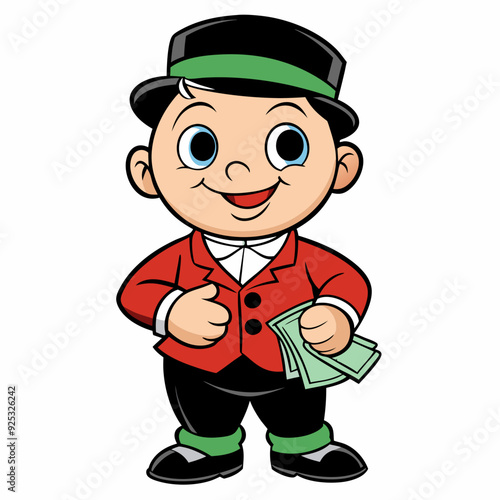 BABYBOY character, estilo Mr monopoly  art vector illustration