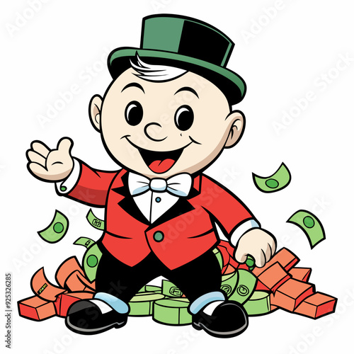 BABYBOY character, estilo Mr monopoly  art vector illustration