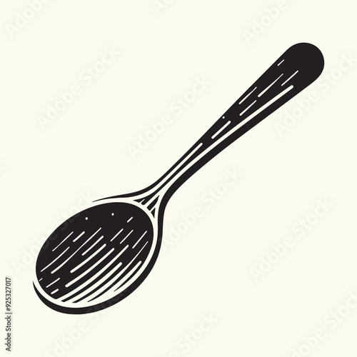 Wooden Spoon Silhouette Vector Illustration