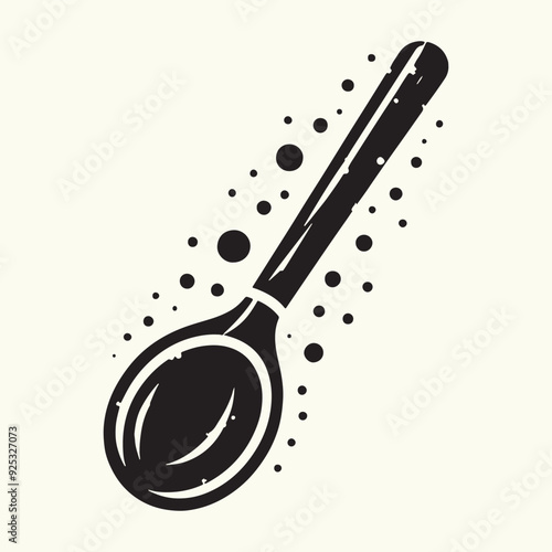 Wooden Spoon Silhouette Vector Illustration