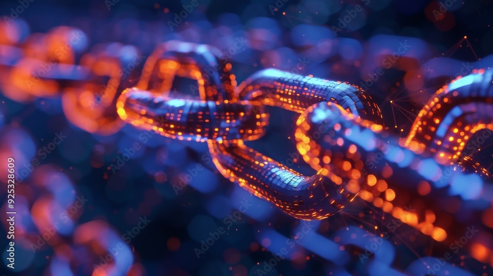 Abstract Chain Link: Digital Network Connection Abstract Chain Link: Digital Network Connection