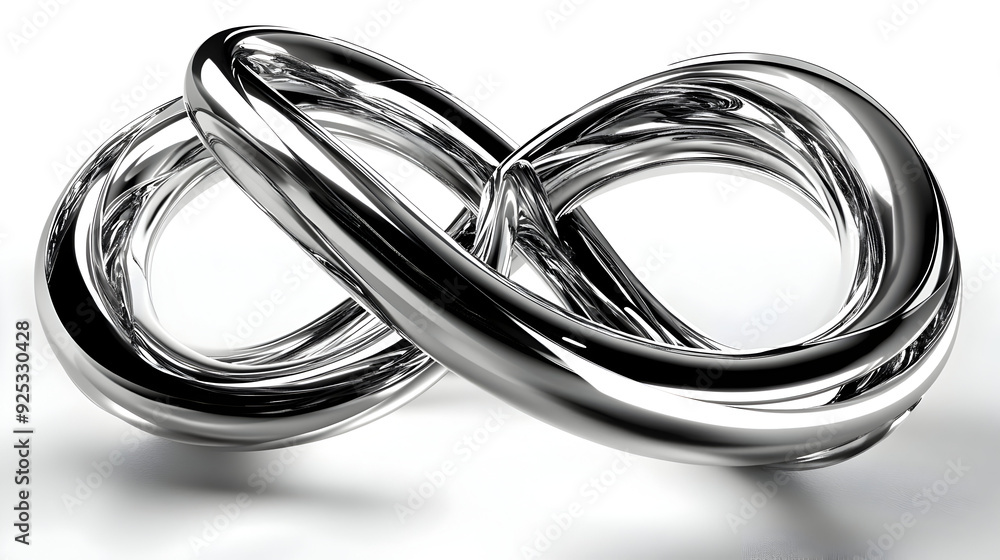 A shiny, intertwined infinity symbol representing eternal concepts. A shiny, intertwined infinity symbol representing eternal concepts.