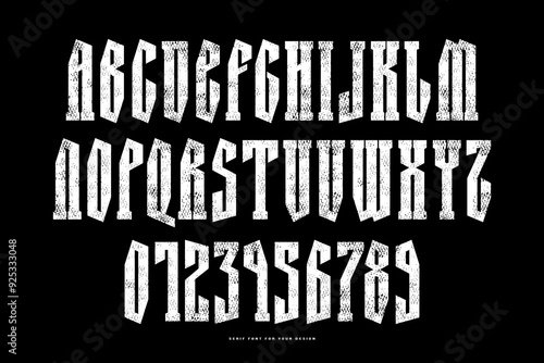 Narrow serif font in retro style