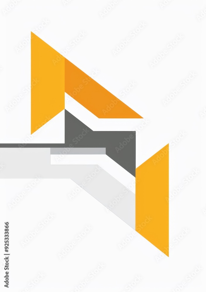 Geometric Logo with White and Yellow Shapes for Web Design Services - Simple Vector Design with Grey Bottom Bar, White Top, Gray Box, and Orange Arrow
Geometric Logo with White and Yellow Shapes for Web Design Services - Simple Vector Design with Grey Bottom Bar, White Top, Gray Box, and Orange Arrow