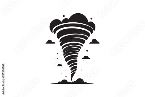 silhouette of tornado. natural disaster vector