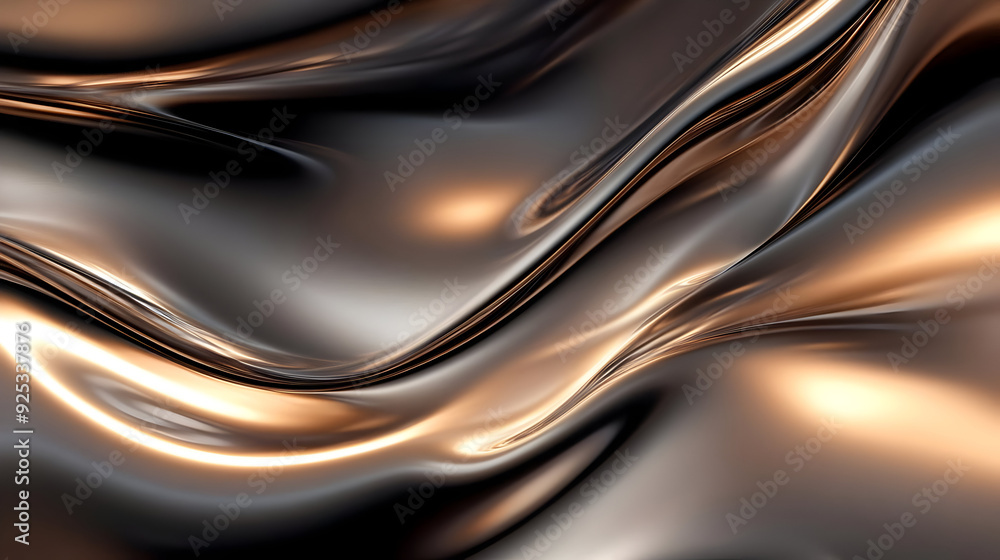 A smooth, flowing abstract design with metallic tones of black and bronze. A smooth, flowing abstract design with metallic tones of black and bronze.