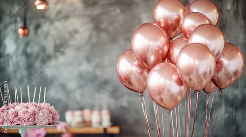 herbst, kÃ¼rbis, Ballons, geburtstag, party, Oktober, neu, interior, gestaltne, entwerfen, feier, feiern, bunch, viele, dekoriert, tisch, zimmer, drinnen, modern, bronze, mÃ¤dchen, kinder, pink, rosa, photo