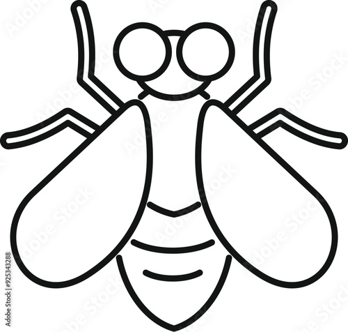 Line drawing of a house fly spreading germs and diseases