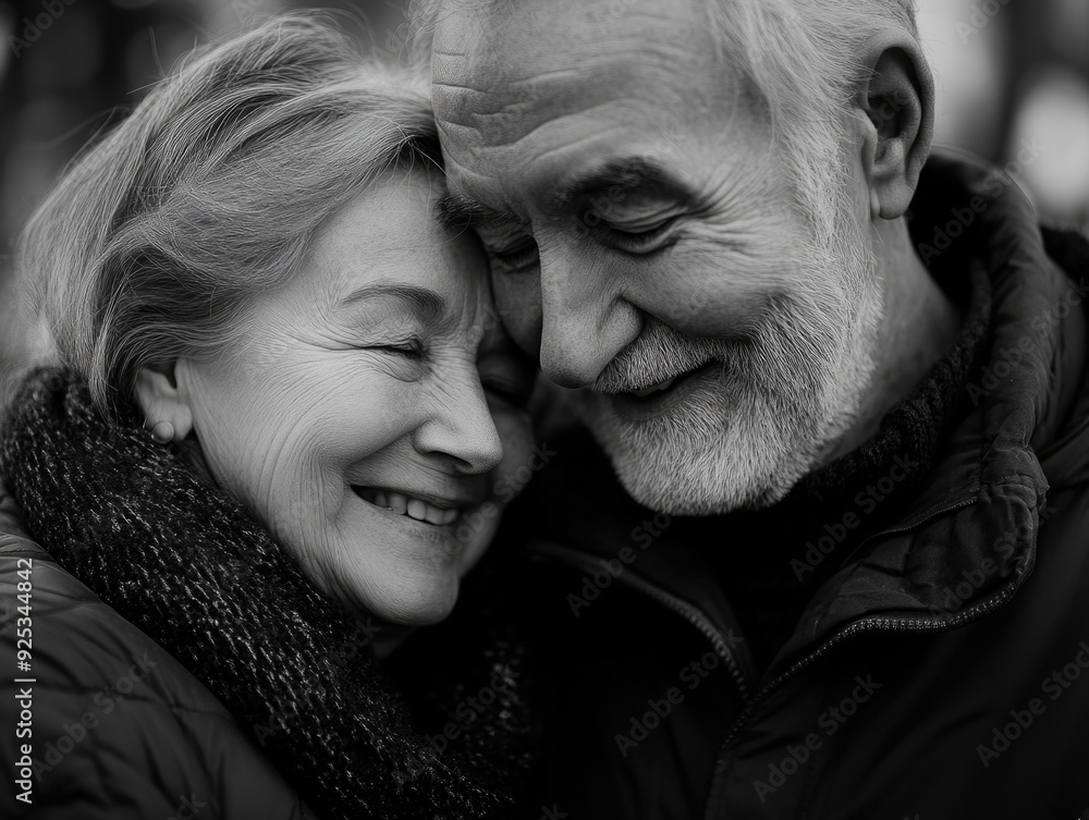 Elderly Couple Embracing Love and Age Elderly Couple Embracing Love and Age