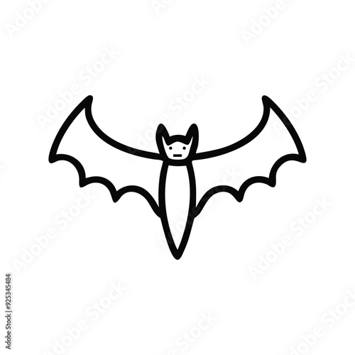 Bat black silhouette clip art  icon vector isolated on white background