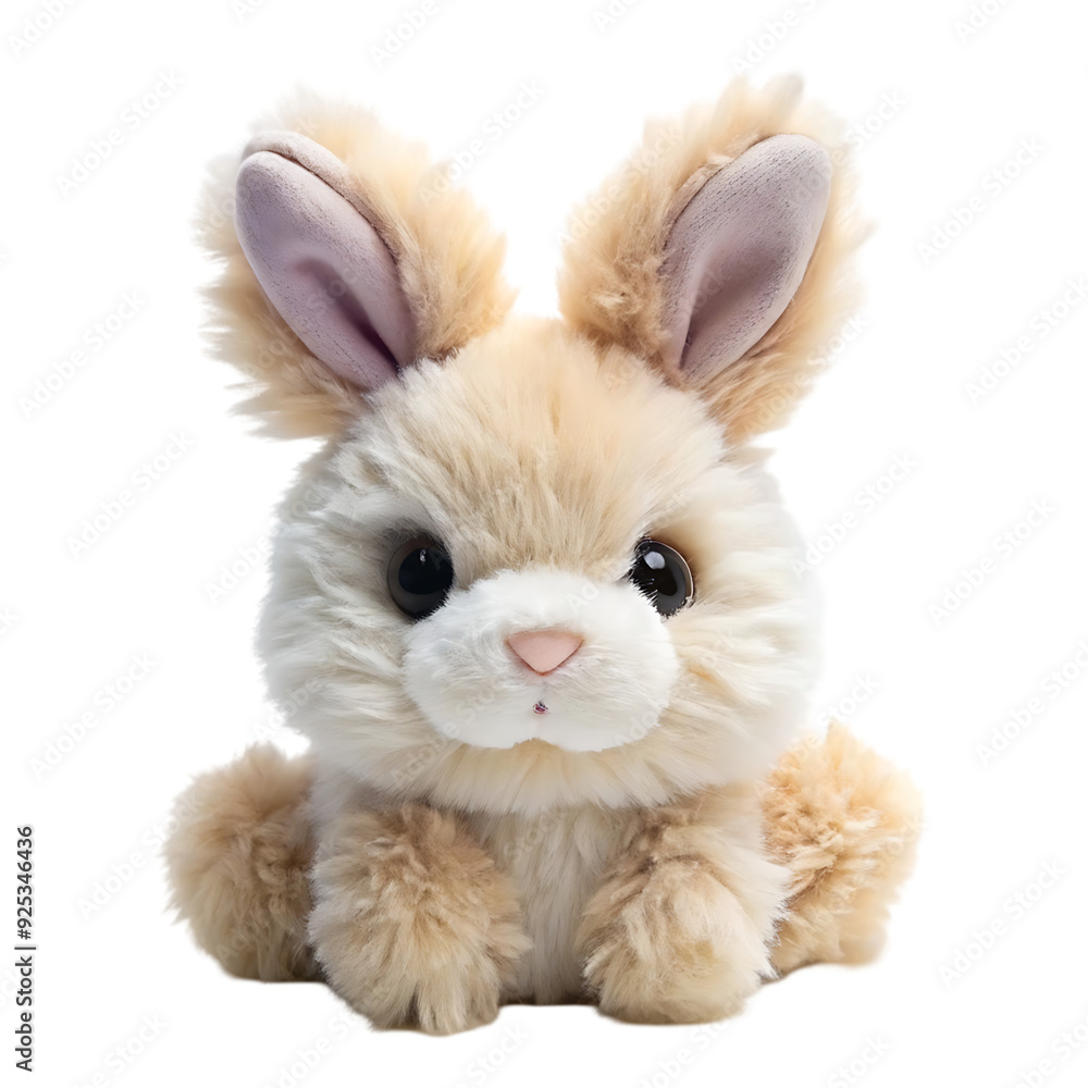 Fototapeta premium rabbit stuffed fluffy plushie on transparent background