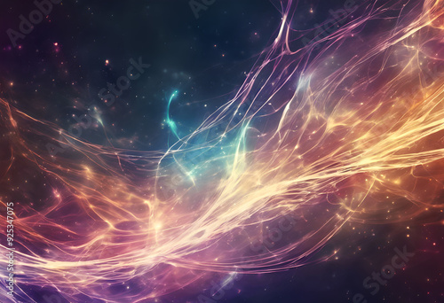 Fractal burst abstract light background. Fantasy cosmic energy. Generative AI 