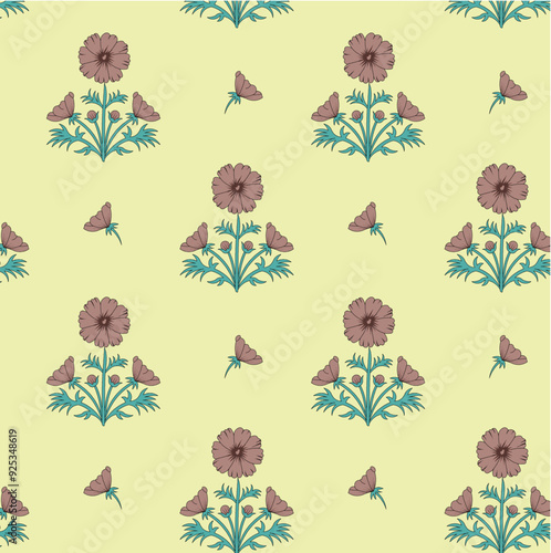 pattern with flowers digital print design