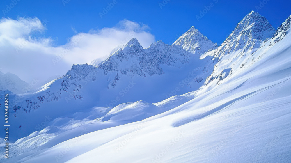 Fototapeta premium Tourism in Switzerland: Skiing in the Swiss Alps,