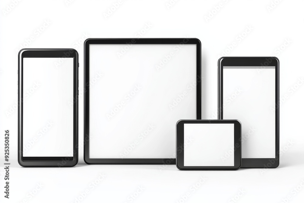 Multiple responsive screen and mobile devices mockup created with Generative AI Multiple responsive screen and mobile devices mockup created with Generative AI