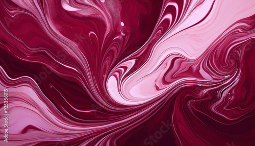 Abstract creative art with maroon liquid flow. Modern contemporary artwork. Fluid acrylic painting