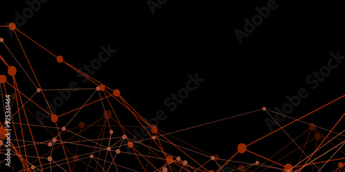 Abstract connecting dots and lines with geometric background. Geometric plexus structure cybernetic concept. Internet connection network high digital technology with connecting points and lines.