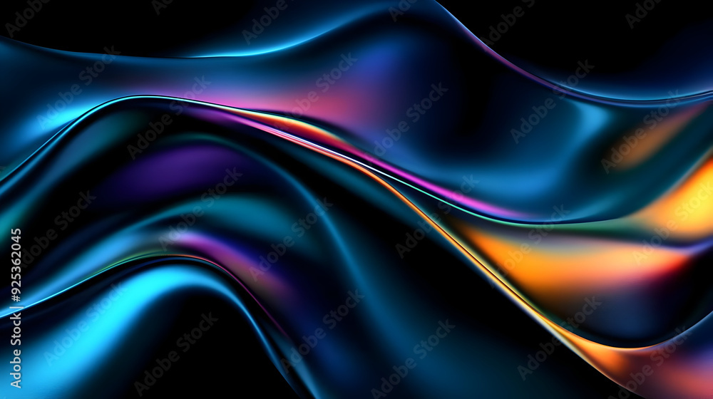 A vibrant abstract design featuring flowing waves in shades of blue, purple, and orange. A vibrant abstract design featuring flowing waves in shades of blue, purple, and orange.