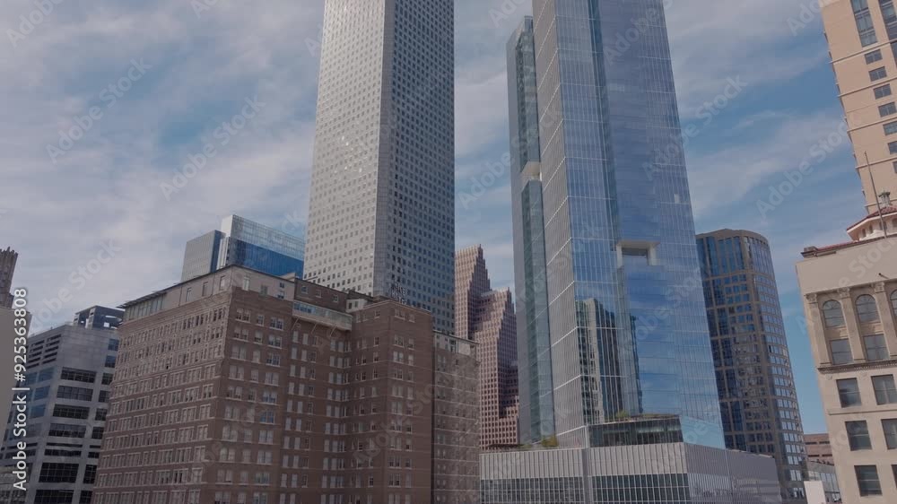 Skyscrapers in Downtown Houston with clouds in the background Skyscrapers in Downtown Houston with clouds in the background