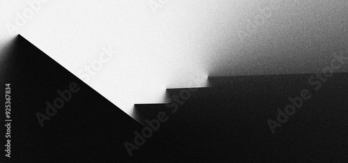  Black white grainy background, monochrome gray noisy texture dark grunge banner, header poster cover backdrop design photo