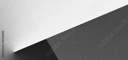  Black white grainy background, monochrome gray noisy texture dark grunge banner, header poster cover backdrop design photo