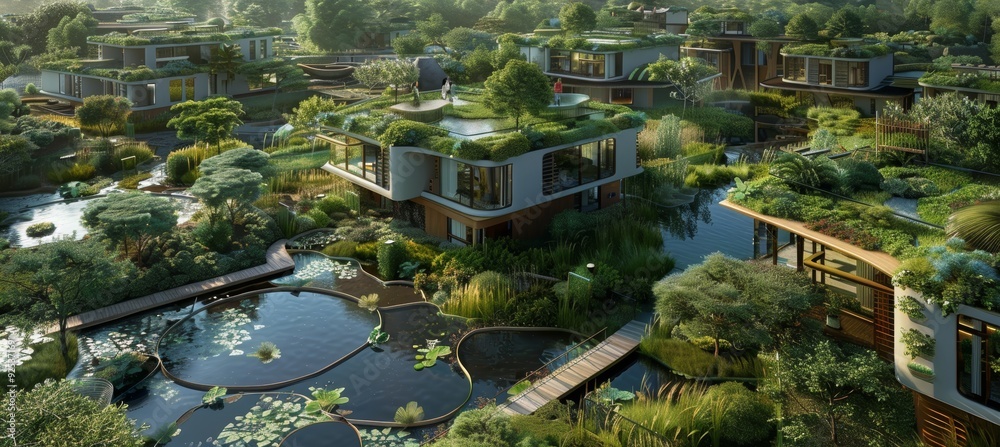 Sustainable Urban Park with Green Roofs, Permeable Pavements, and ...