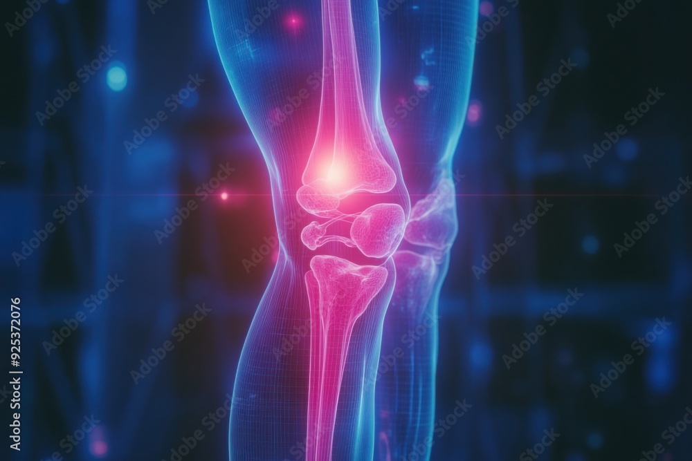 Digital Illustration of Knee Joint with Inflammation Digital Illustration of Knee Joint with Inflammation