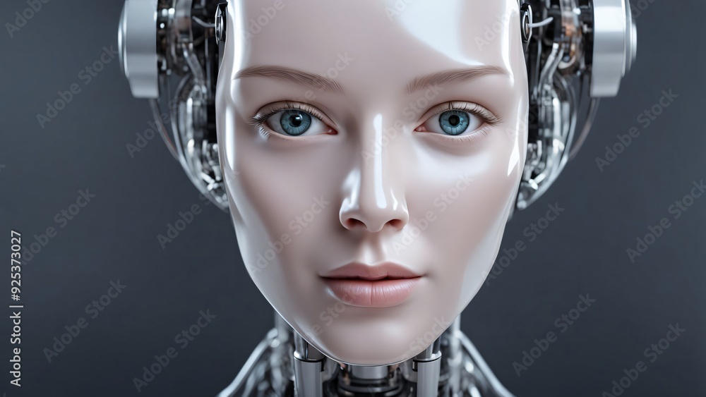 Fantasy character design cyborg face made with modern technology generative ai concept. Female robot face, Artificial intelligence concept. Fantasy character design cyborg face made with modern technology generative ai concept. Female robot face, Artificial intelligence concept.