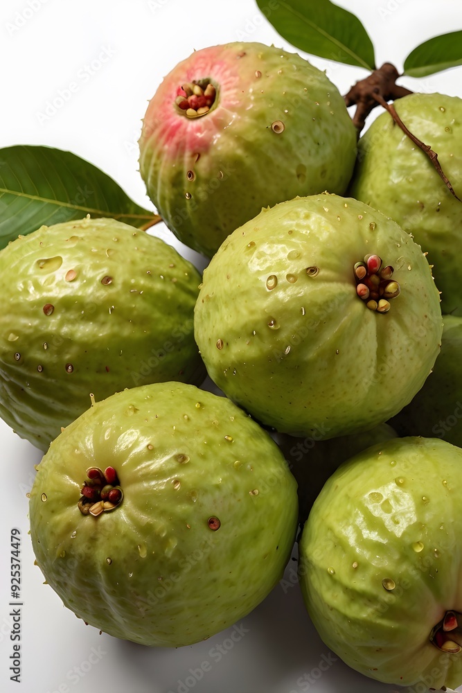 Guava Fruit Still Life and Avatar Images on White Background