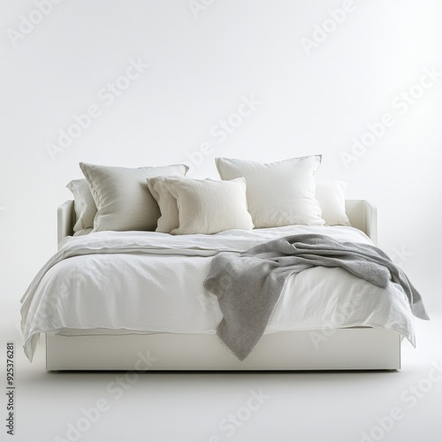 Trundle Beds. Contemporary White Daybed with Underbed Trundle for Clean and Comfortable Bedding Solution photo