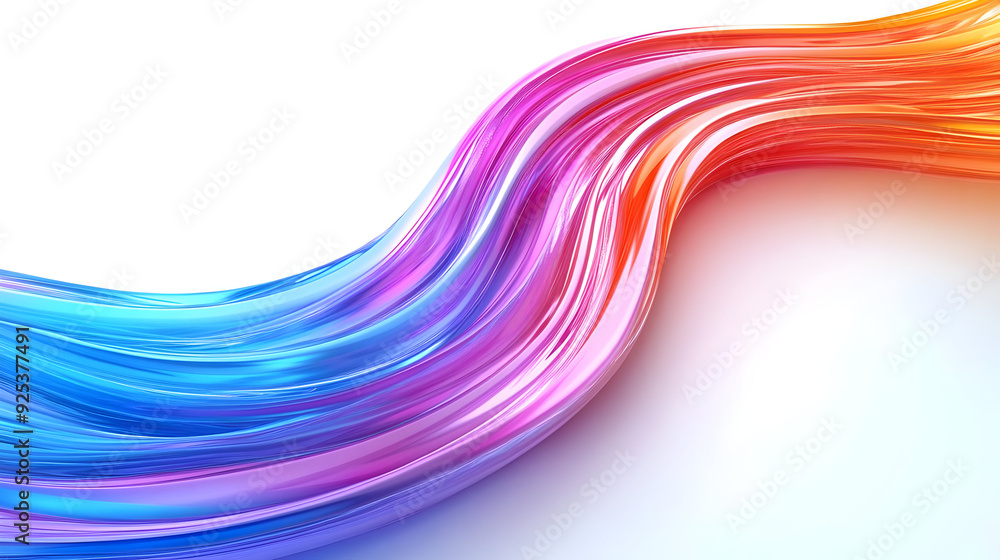 A vibrant wave of colorful flowing lines in blue, pink, and orange on a white background. A vibrant wave of colorful flowing lines in blue, pink, and orange on a white background.