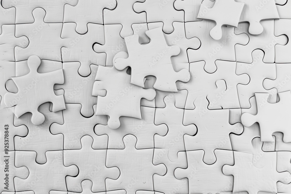 White Puzzle Texture. Jigsaw Puzzle Background with White Pieces White Puzzle Texture. Jigsaw Puzzle Background with White Pieces