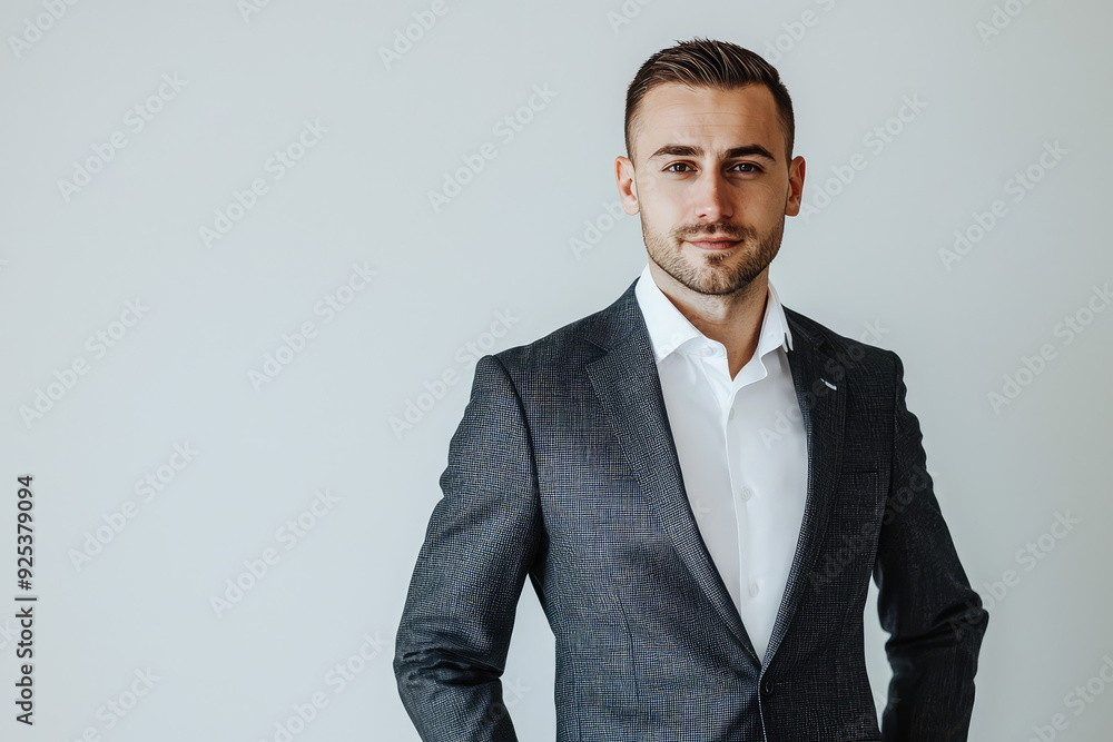 A Dapper Businessman Exudes Charisma in a Tailored Suit, Ready to Conquer the Corporate World with Confidence and Style. A Dapper Businessman Exudes Charisma in a Tailored Suit, Ready to Conquer the Corporate World with Confidence and Style.