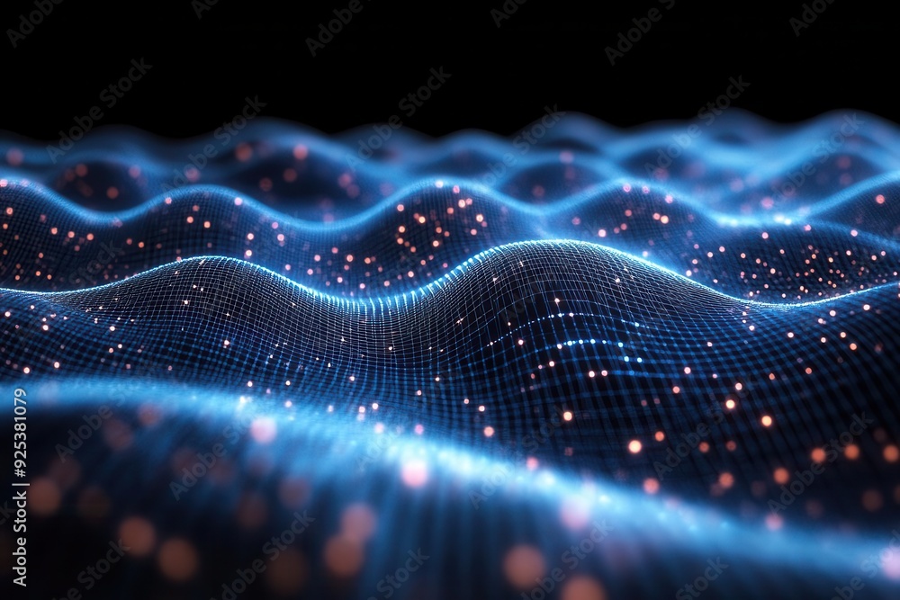 futuristic wireframe abstract digital landscape glowing blue wireframe on black background perspective grid scifi aesthetic techinspired design with ample edge space for text futuristic wireframe abstract digital landscape glowing blue wireframe on black background perspective grid scifi aesthetic techinspired design with ample edge space for text