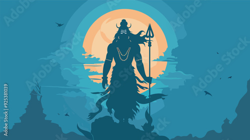 Lord Shiva silhouette Hinduism God Mahadev Mahakal Trinetra Deity Trishul India Spiritual Religion Transparent Background