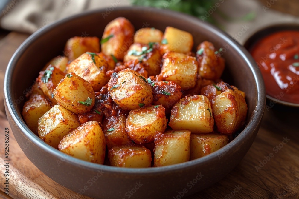 Patatas Bravas mit scharfer Chili Classica-Sauce Patatas Bravas mit scharfer Chili Classica-Sauce