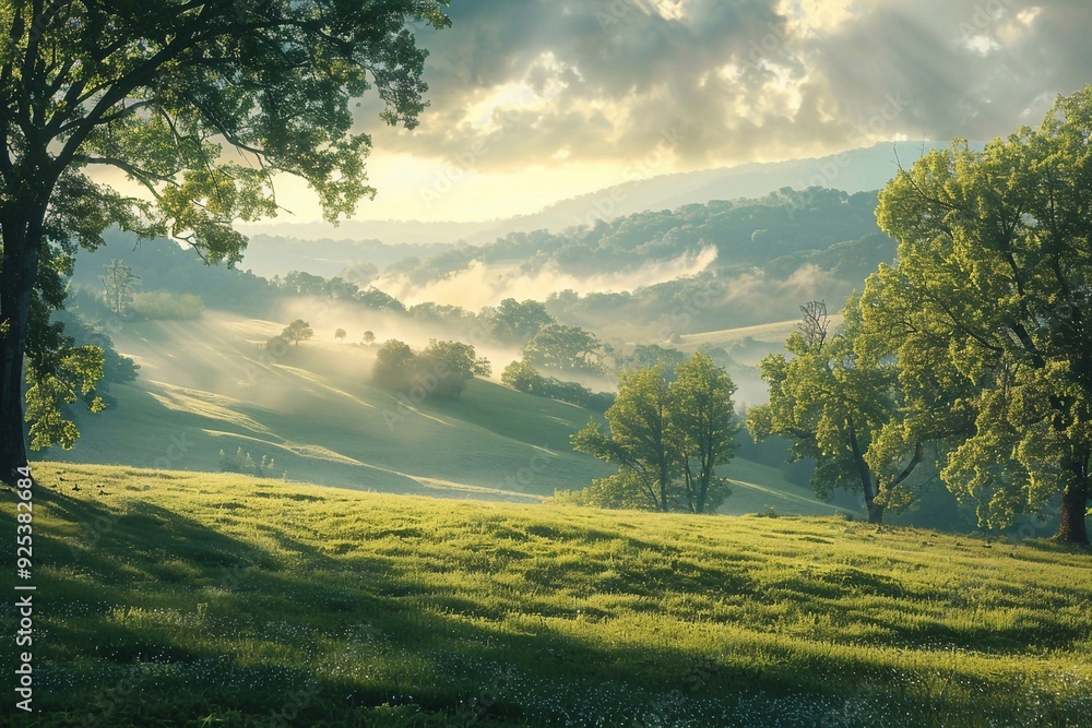 Obraz premium sunset over the meadow