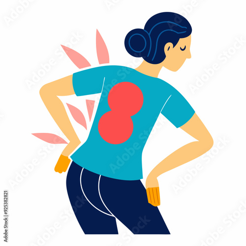 Obraz na plátně Dolor de espalda art vector illustration