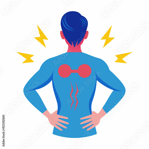 Dolor de espalda art vector illustration