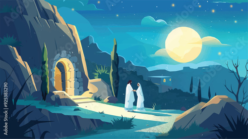 Jesus Christ Resurrection Empty Tomb Easter Sunday Faith Christianity Christian Religious Holiday Bible Scripture Gospel Illustration Transparent Background