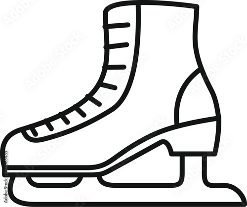 Line drawing of an ice skate standing on a thin layer of ice, bringing back memories of winter fun